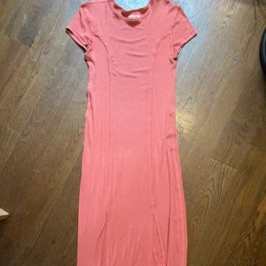 Urban Outfitters Coral Midi Fitted Dress